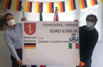 La città tedesca di Otigheim effettua una donazione al Comune di Gabicce Mare