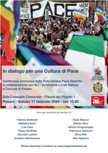 Pesaro presenta “In dialogo per una Cultura di Pace”: incontro di lancio per la giornata di mobilitazione nazionale che si terrà il 24 febbraio