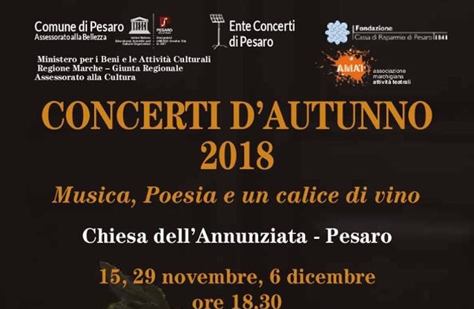 Pesaro, terzo ed ultimo appuntamento dei Concerti d'autunno giovedì alle 18:30 alla Chiesa dell'Annunziata