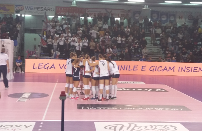 Volley femminile Serie A sesta giornata, la myCicero Pesaro a un soffio da una storica vittoria
