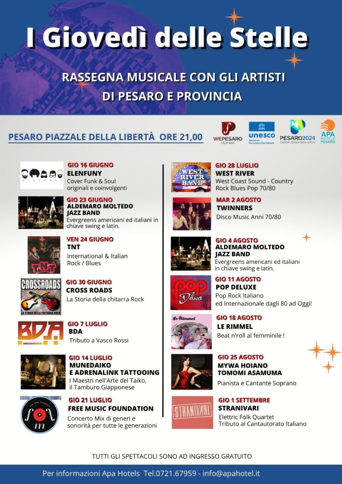 Welcome Pesaro 2022- Un'estate di eventi con Comune e APA hotel